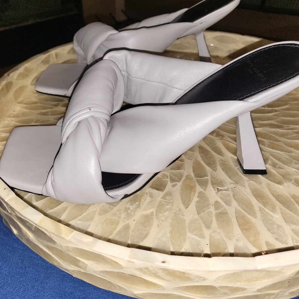 Gray sandals. Gently worn